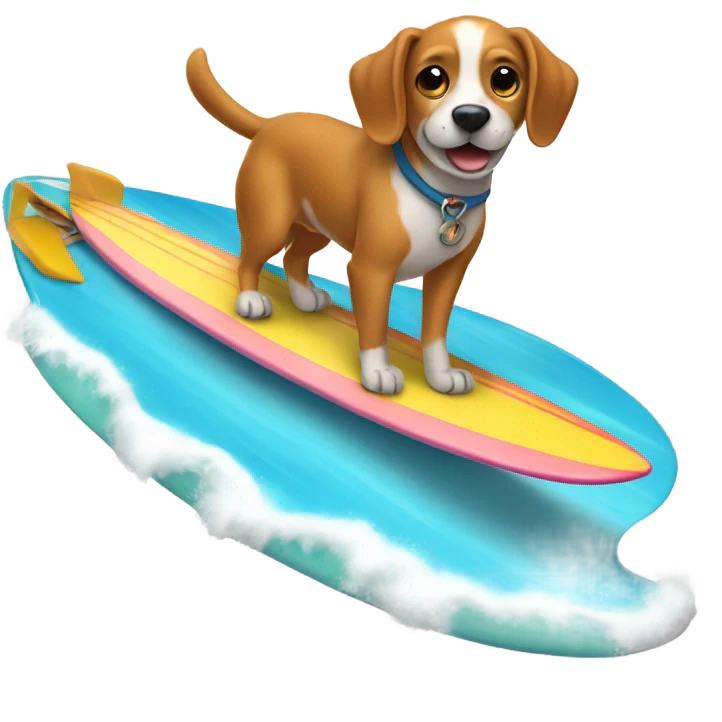 Dog riding a surfboard  emoji