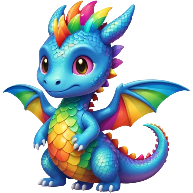 A cute little dragon  rainbow emoji