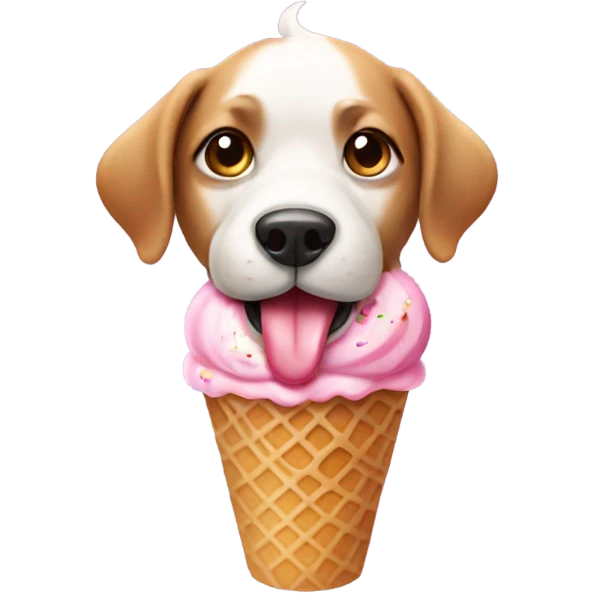 Dog with ice cream  emoji