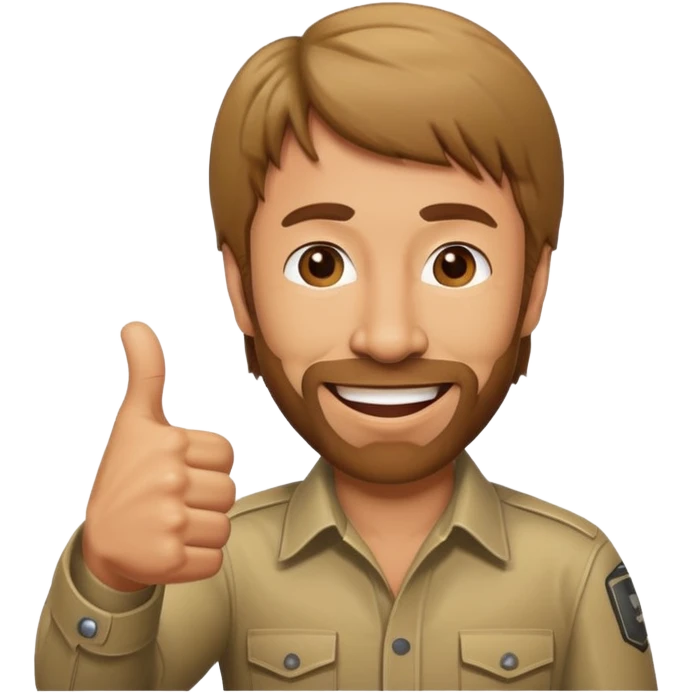 caricature emoji of Chuck Norris giving a thumbs up of approval emoji