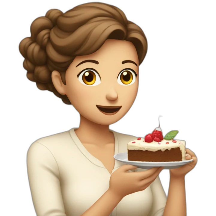 mother eating a cake emoji