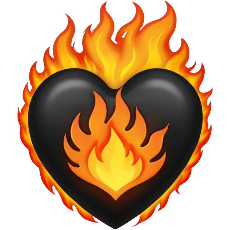 Black heart + fire emoji