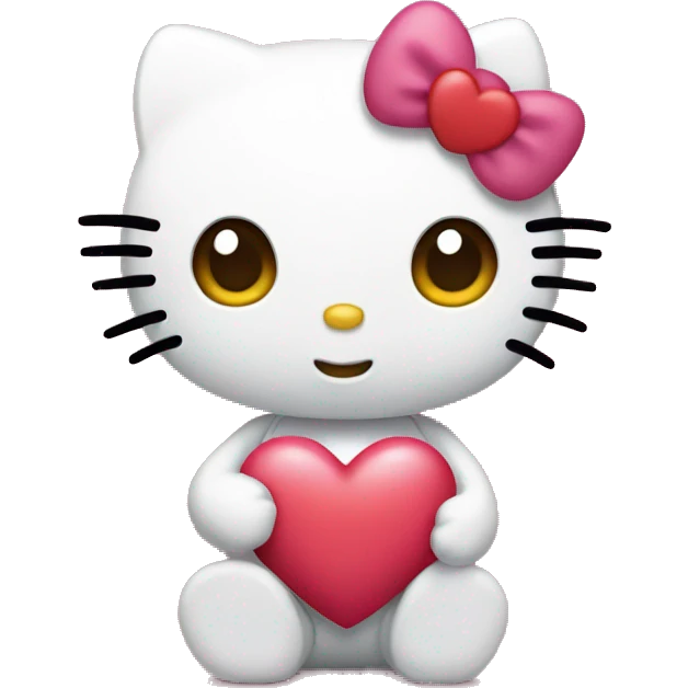 hello kitty with heart emoji