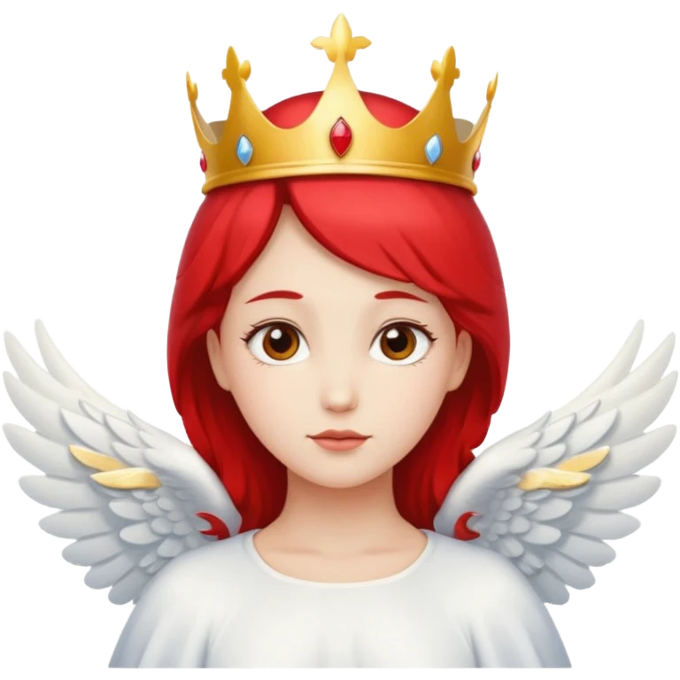 an angel with a red crown on her head, 4 wings emoji