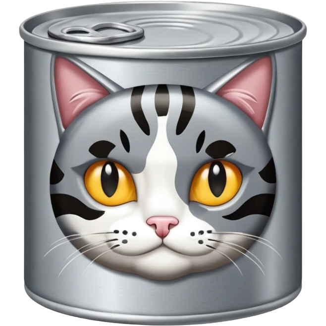 a flat round cat food can emoji