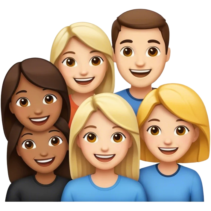 happy friends enjoying together emoji