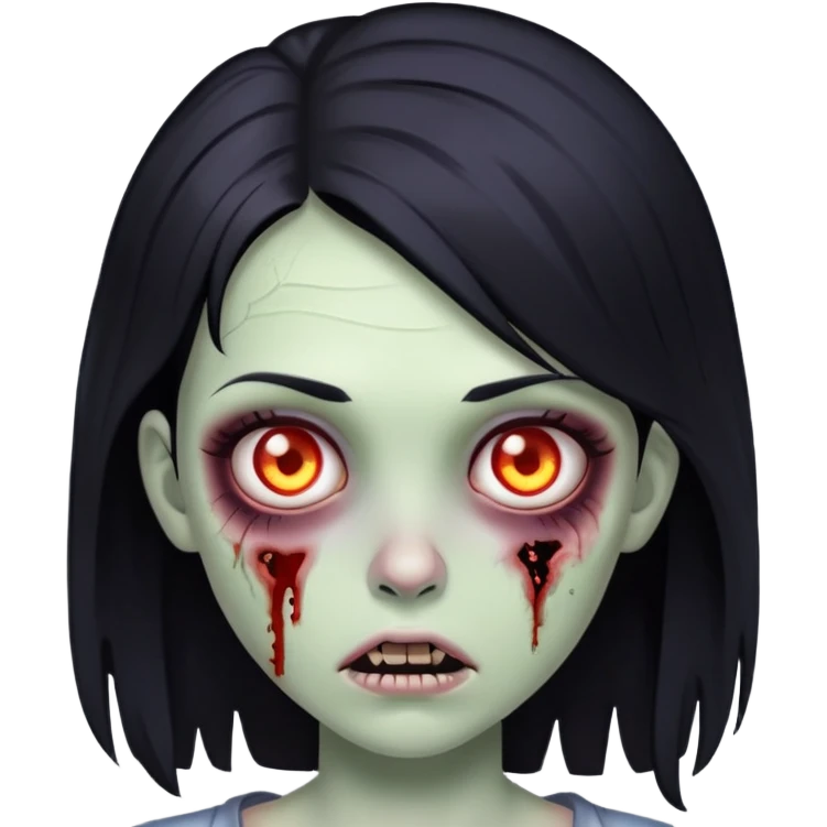 Zumbi girl with black hair  emoji