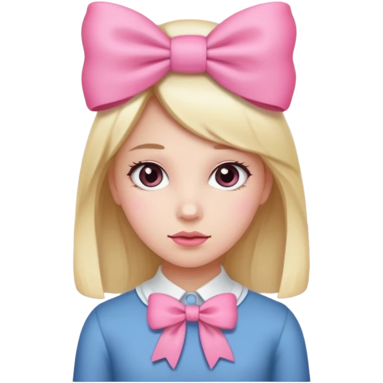 A girl with a Pink bow emoji