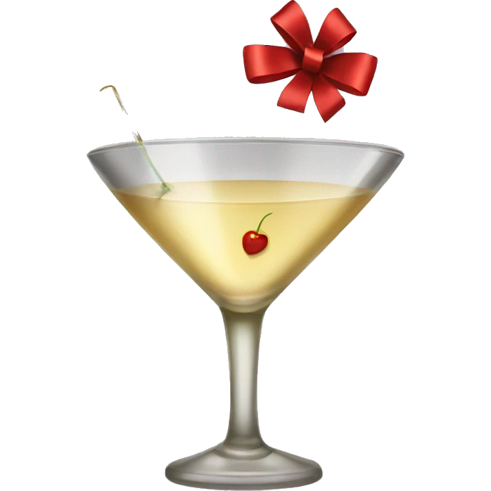 Martini drink with a bow emoji