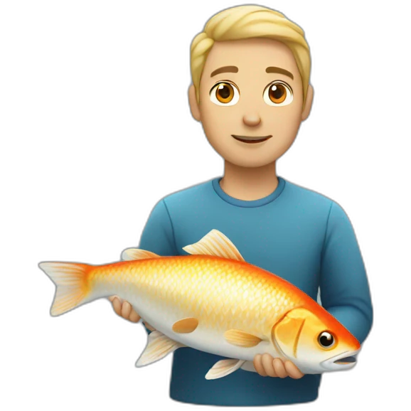White person with fish emoji
