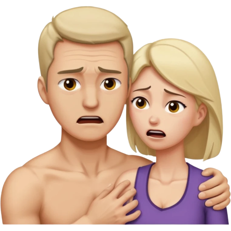 Un homme possessif qui essaye d’attraper le cou de sa femme emoji