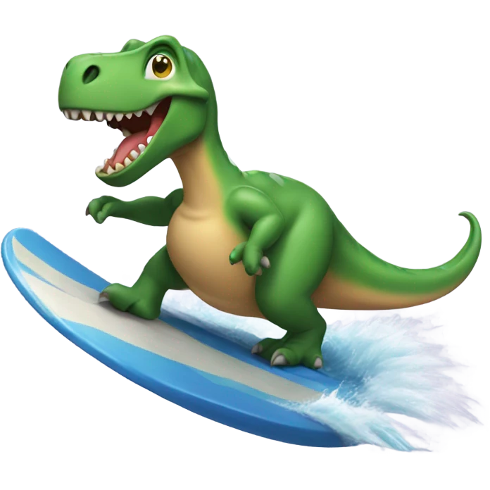 Dinosaur surfing emoji