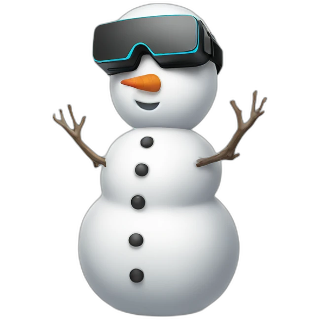 Snowman in vr headset,full body emoji