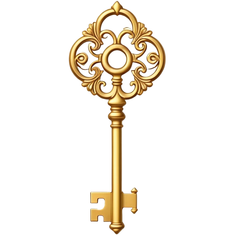 gold ornate key with decorative pattern emoji