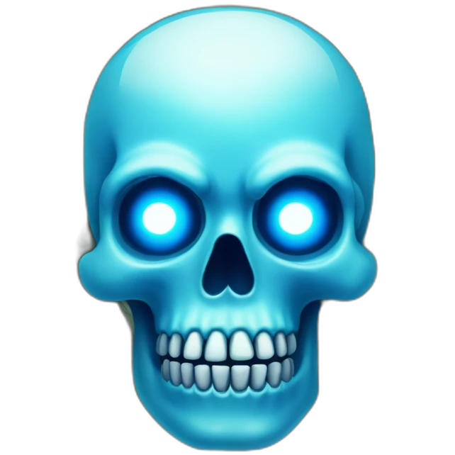 blue skull glowing eyes money emoji