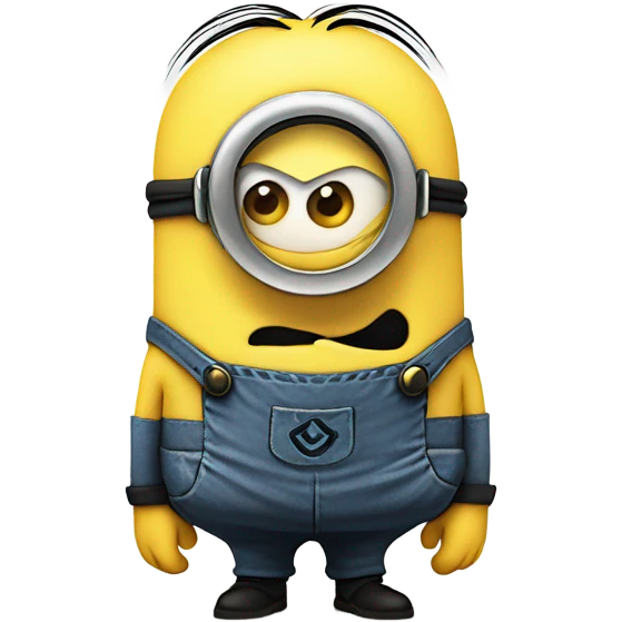 pouting minion giving a sideeye emoji