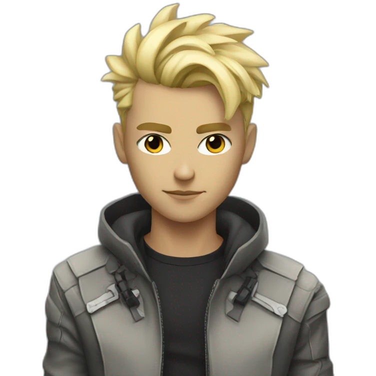 Cyberpunk blonde guy emoji