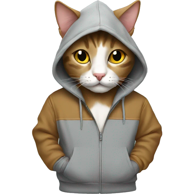 Cat wearing hoodie emoji