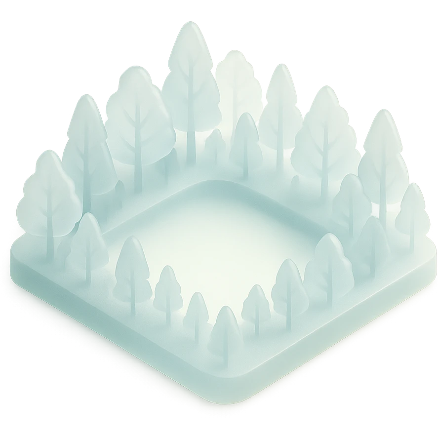 Glanta - clearing" an open space in a forest, light, spacious, minimal. emoji