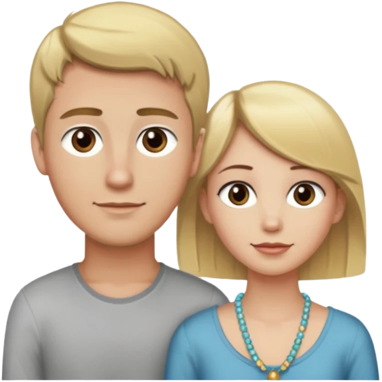 create couple emojis, tall blonde beaded guy, and short brown hair hazel eyed girl emoji