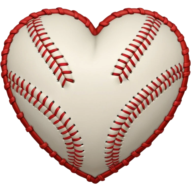 Heart shaped baseball emoji