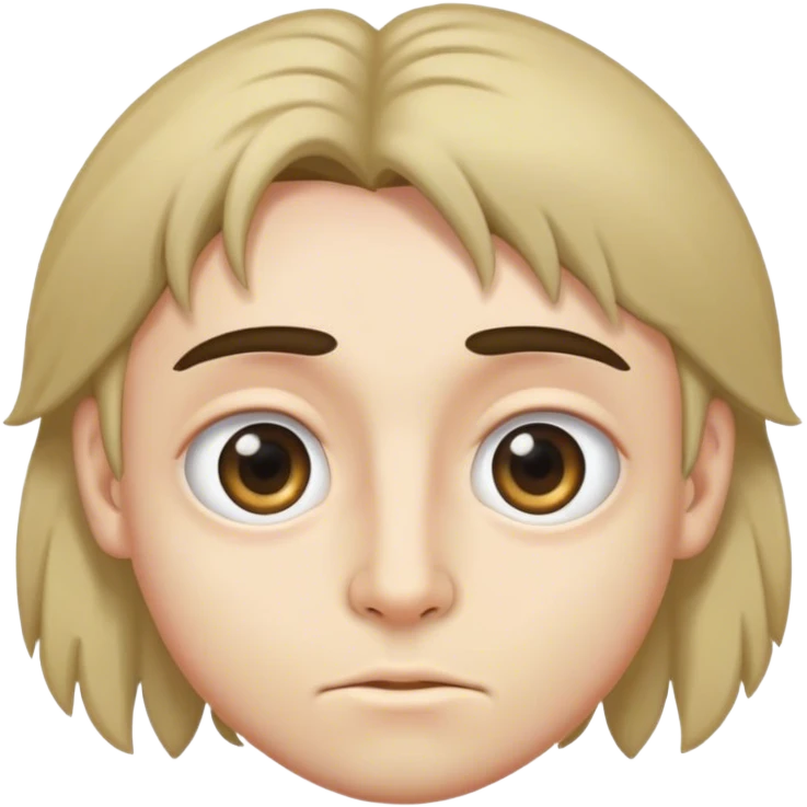 鯔魚頭 大眼睛 雙眼皮 小鼻子有鼻釘 小嘴巴 emoji