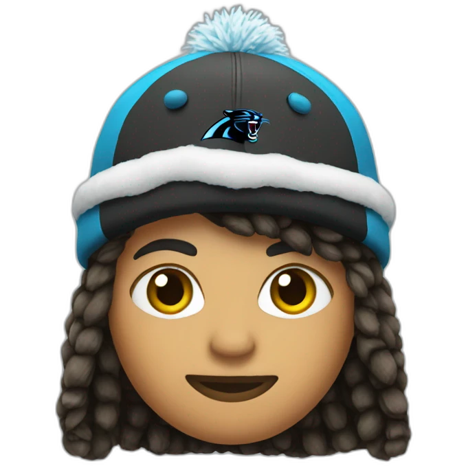 Wearing a Panthers winter hat  emoji