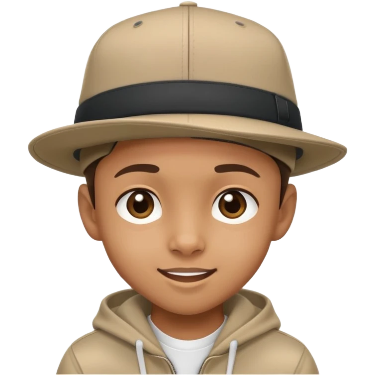 kid with a hiphop hat, cheerful expression emoji