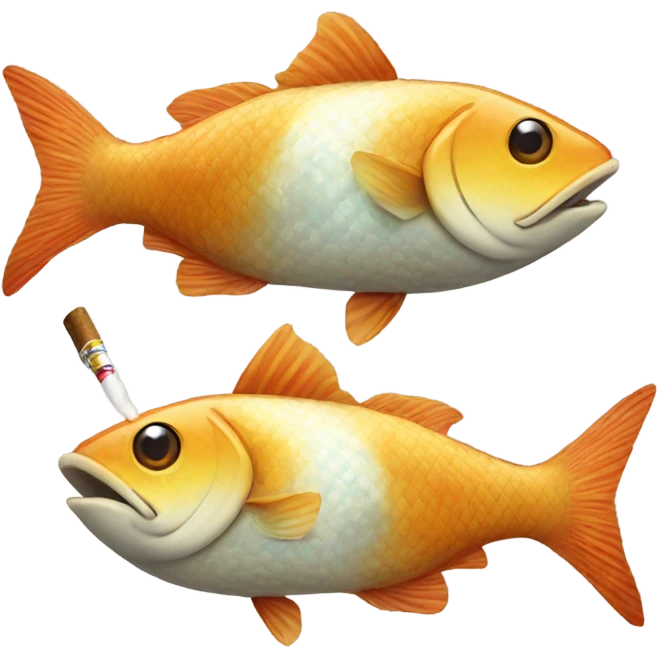 A fish smoking a cig emoji