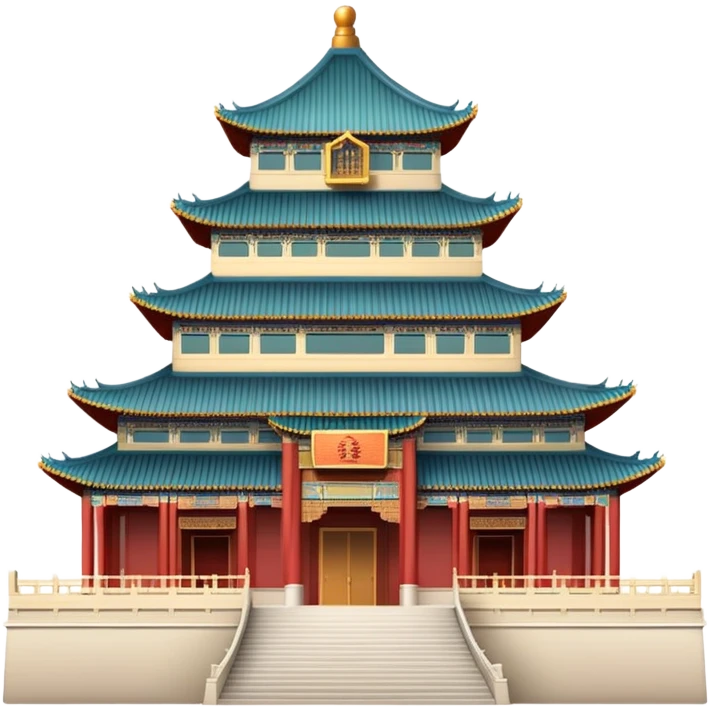 Imperial Chinese palace building, subtle colors, default emoji style emoji