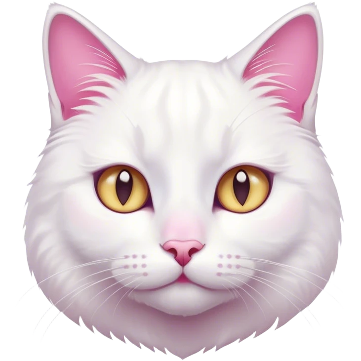 White cat-pink whiskers emoji