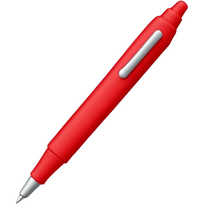 Red 3D plasticine pen emoji