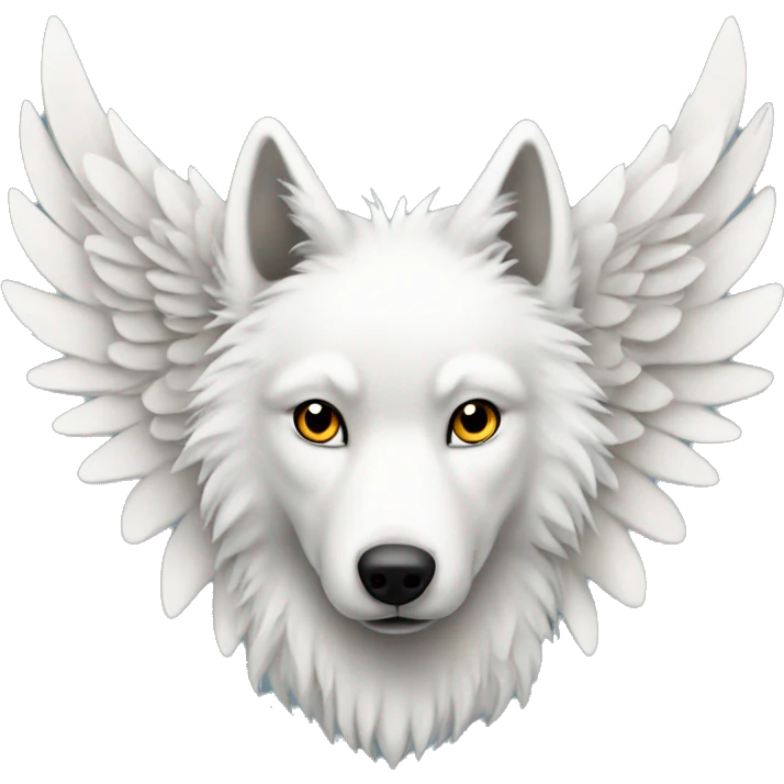 White wolf with wings emoji