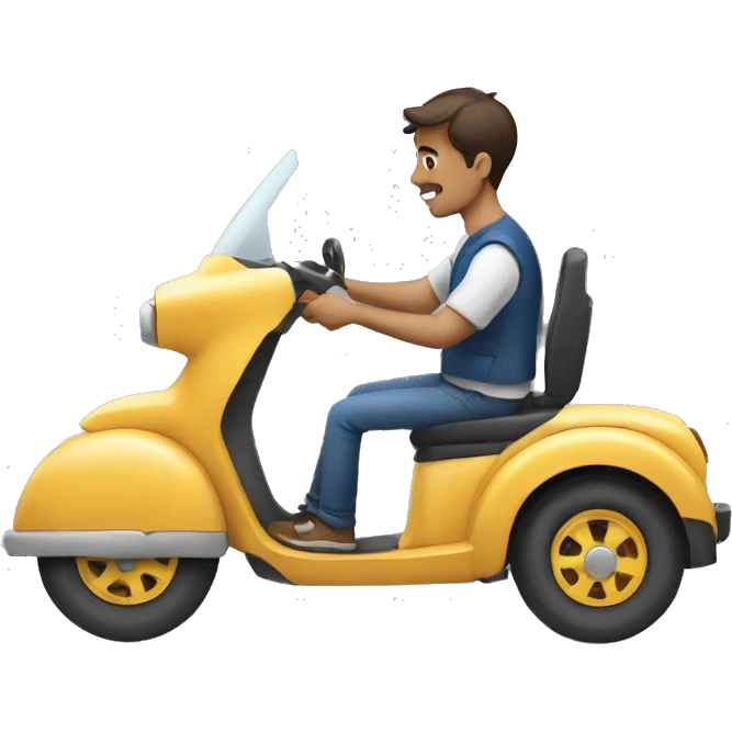 hombre joven manejando carro emoji
