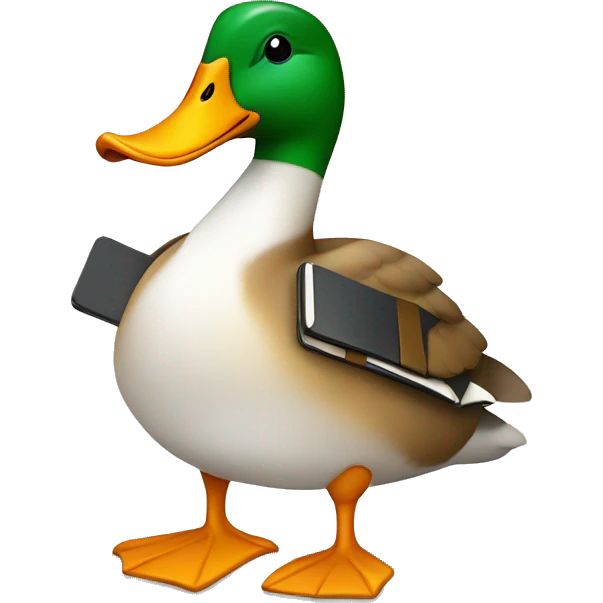 mallard duck with clip board  emoji