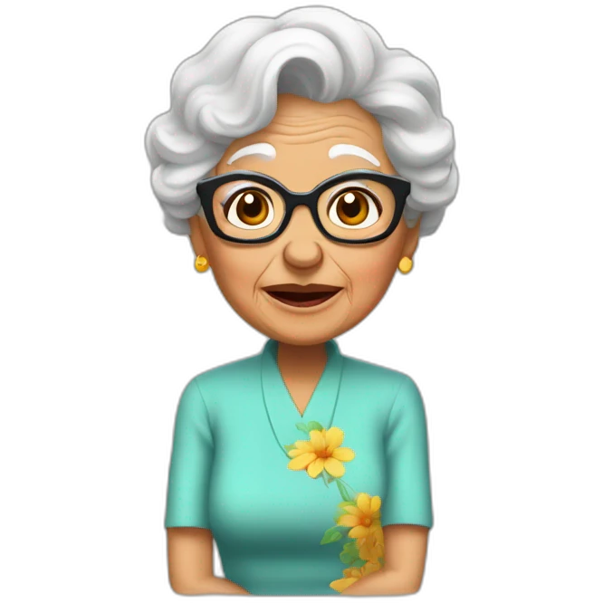 Abuela peli rizado emoji