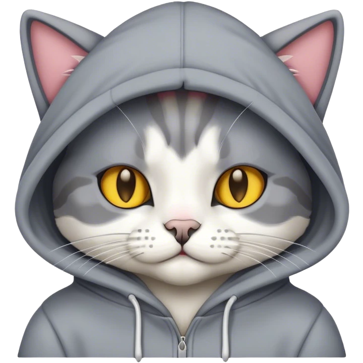 Cat wearing hoodie emoji