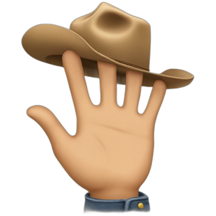 Raised hands with cowboy hat emoji