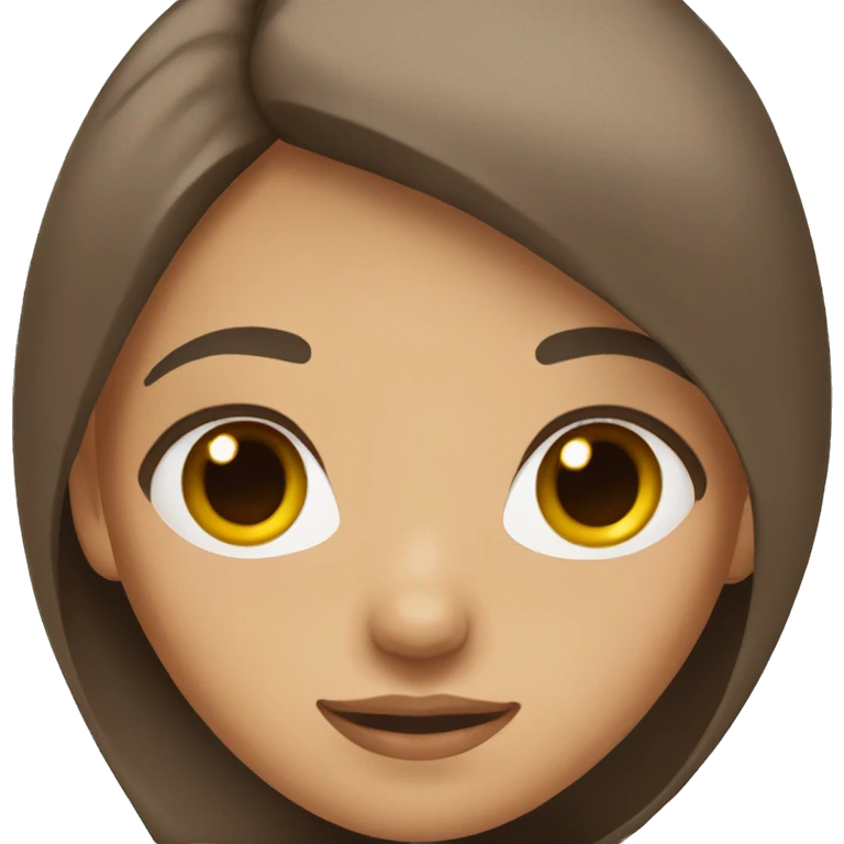 Girl with straight brown hair and brown eyes emoji