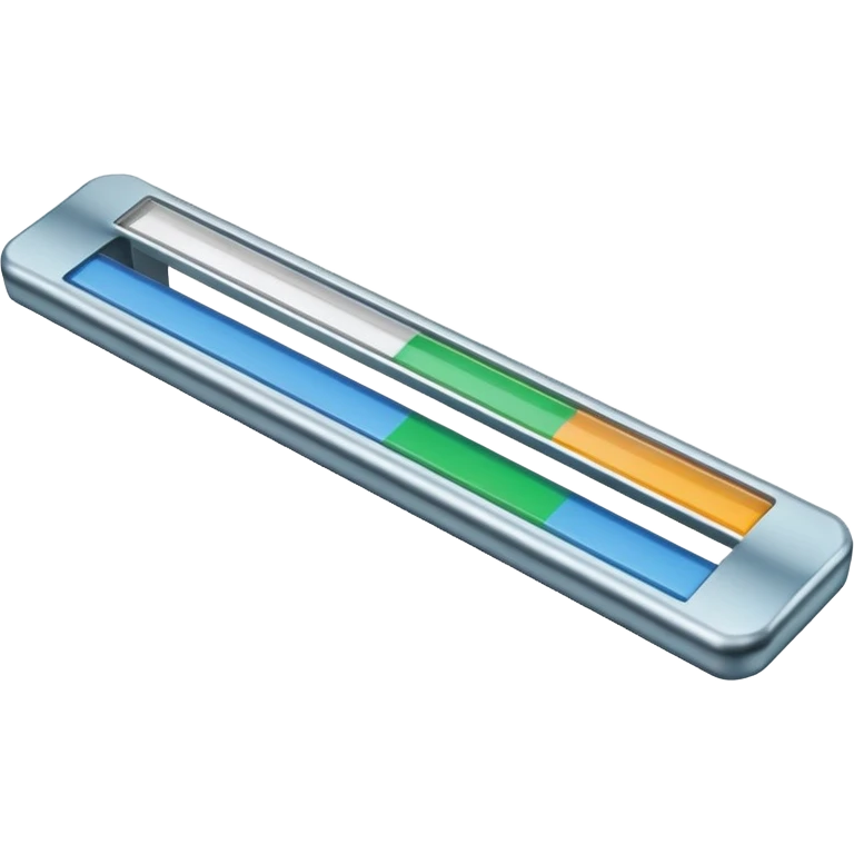 a straight  bar with a meter that has different colors on it  emoji
