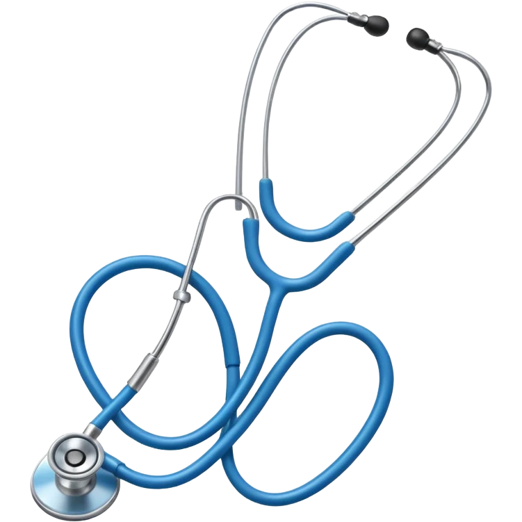 generate a stethoscope background free icon, with the best quality possible, include the blue color, and make it look like a ios icon ( not realistic) emoji
