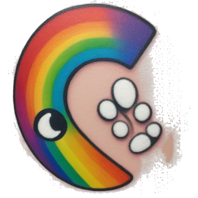 Rainbow in Semicolon shape tattoo emoji