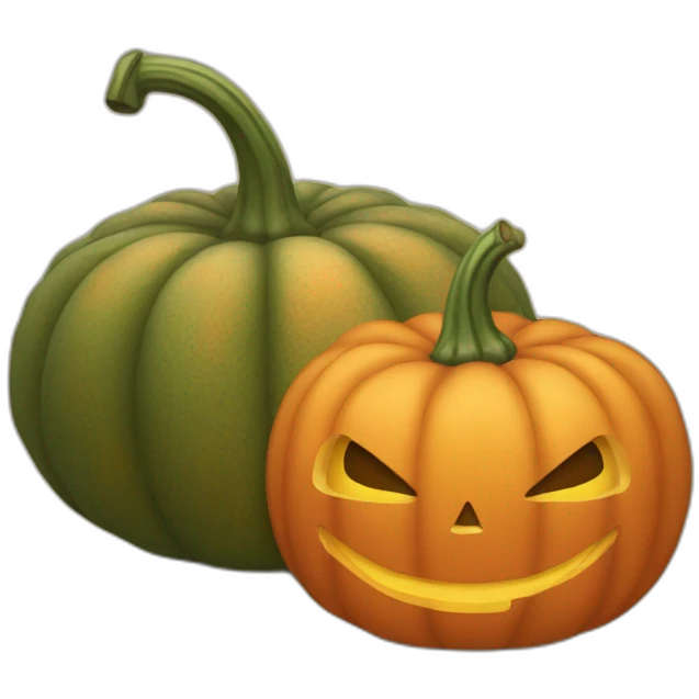 Une citrouille entrain de découper une citrouille emoji