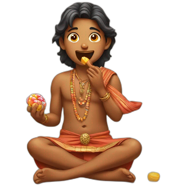 indian eating candy emoji