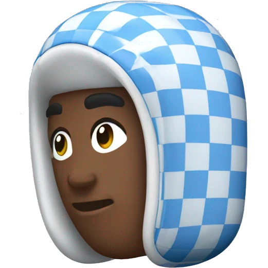 Blue checkered AirPod case emoji