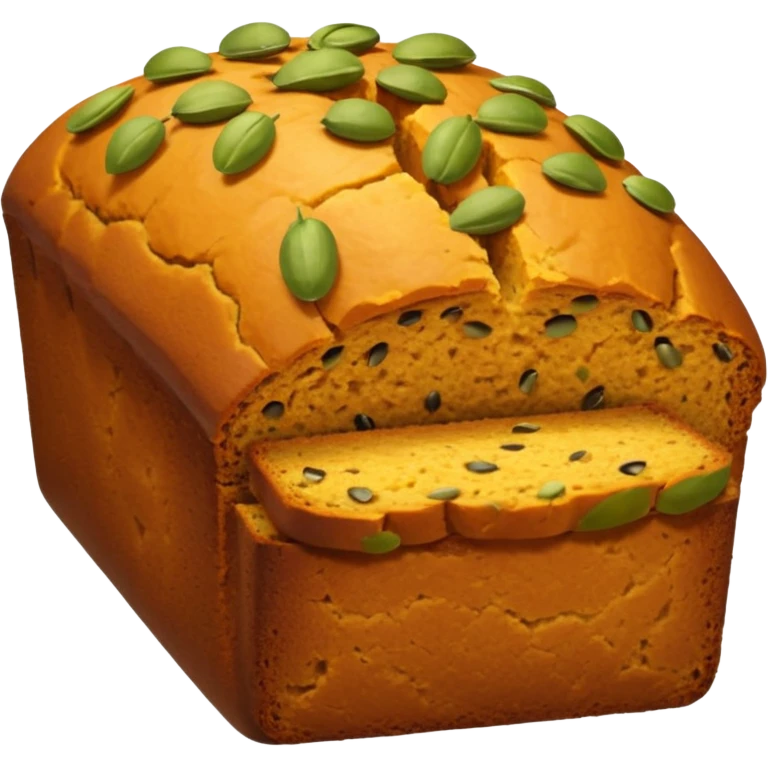 Pumpkin bread - this bread is like a loaf of bread with pumpkin seeds on top emoji