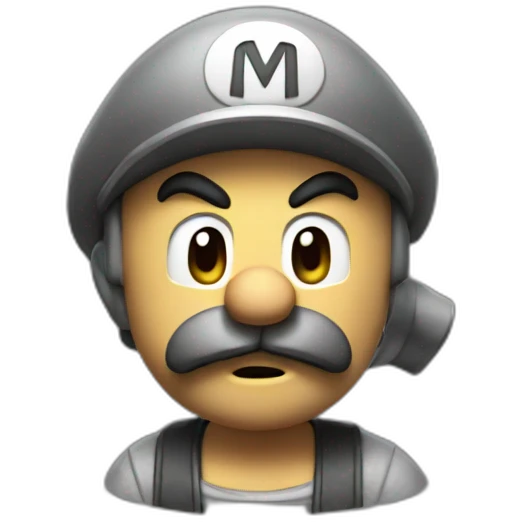 Metal mario shrugging emoji