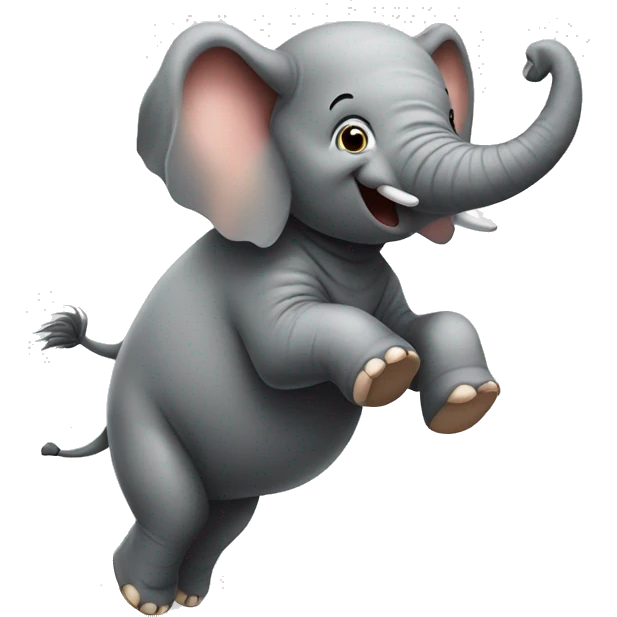 Elephant jumping on a trampoline emoji