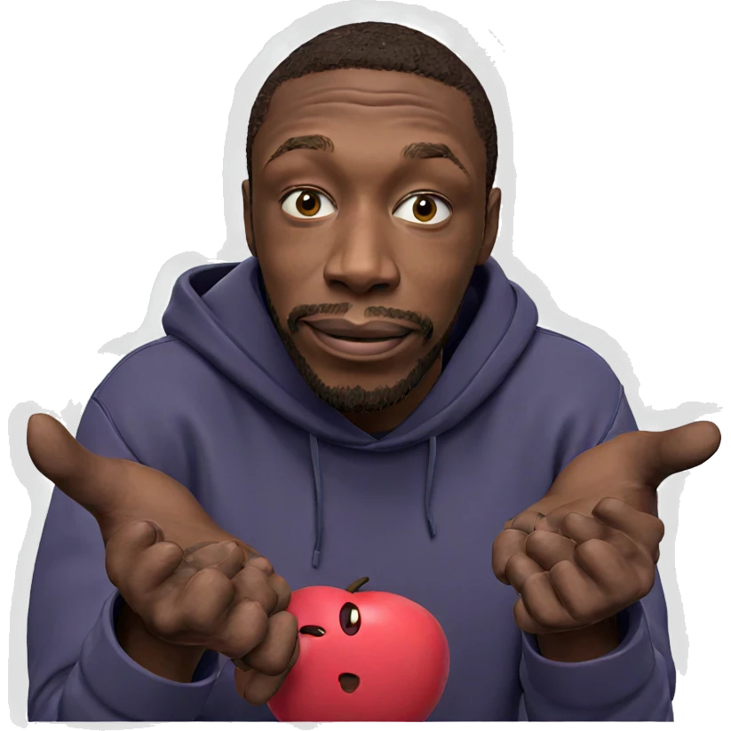 dark hoodie with facial hair emoji
