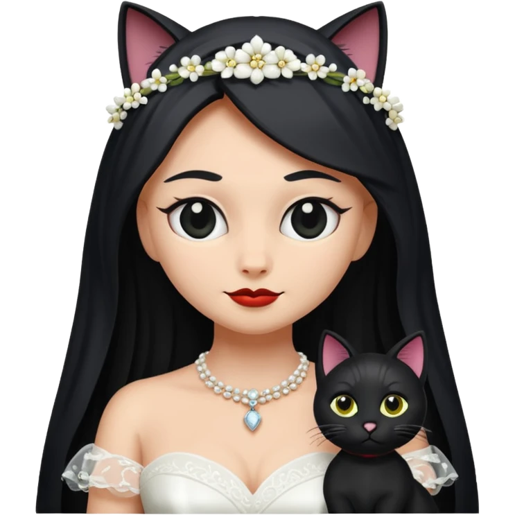 black cat bride emoji